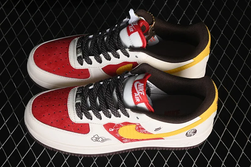 All categories Nk Air Force 1 Air Force series Nk Air Force 1 Low Air Force low-top Nike Air Force 1'07 Low red, white and yellow contrast Air Force 1 low-top casual sneakers JP2026-155